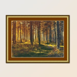 Printable Autumn Cross Stitch Pattern, Instant Digital Download Landscape Photo Chart (508)