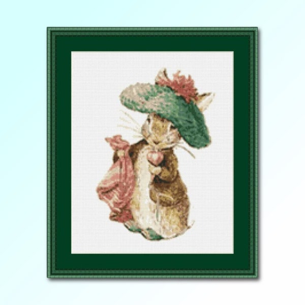 Benjamin Bunny Cross Stitch Pattern, Beatrix Potter, Instant Digital Download, Printable PDF Chart (BP052)