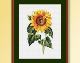 Sonnenblume Kreuzstich Muster, sofortiger Download, druckbare Blumen PDF Chart (899)