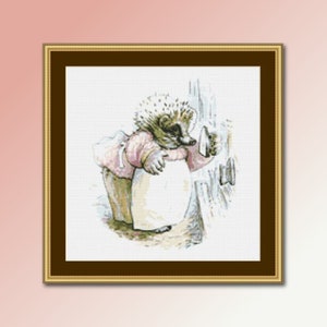 Mrs. Tiggy-Winkle Cross Stitch Pattern, Beatrix Potter, Instant Digital Download, Printable Hedgehog PDF Chart (BP029)