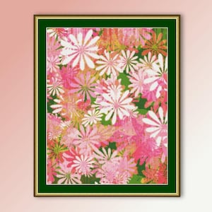 Spring Garden Cross Stitch Pattern, Instant Digital Download, Printable Floral PDF Chart  (013)
