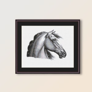 Printable Horse Cross Stitch Pattern, Instant Digital Download Animal Chart (537)