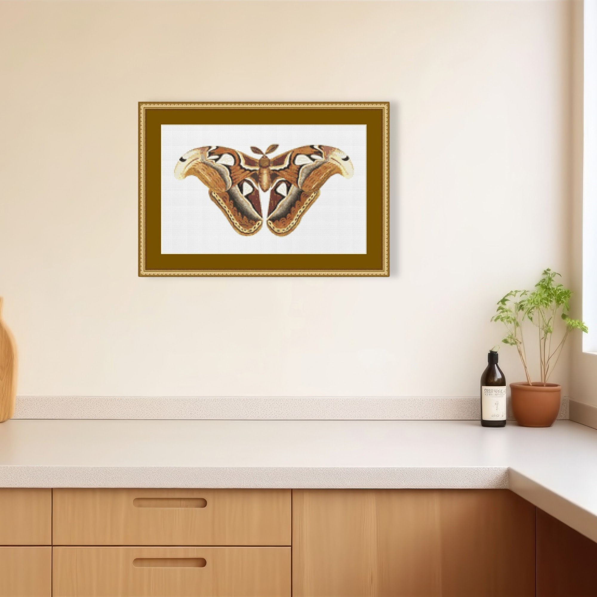 Atlas Moth Cross Stitch Pattern, Instant Download Printable Chart (052 ...