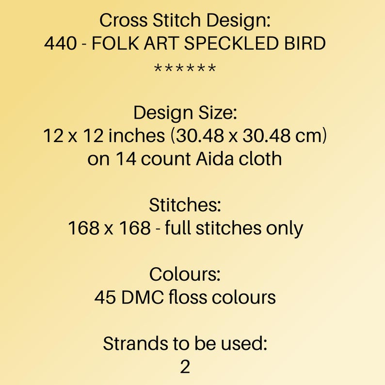 Speckled Bird Cross Stitch Pattern: Folk Art Botanical xStitch Chart (Digital Download) #440 image 6