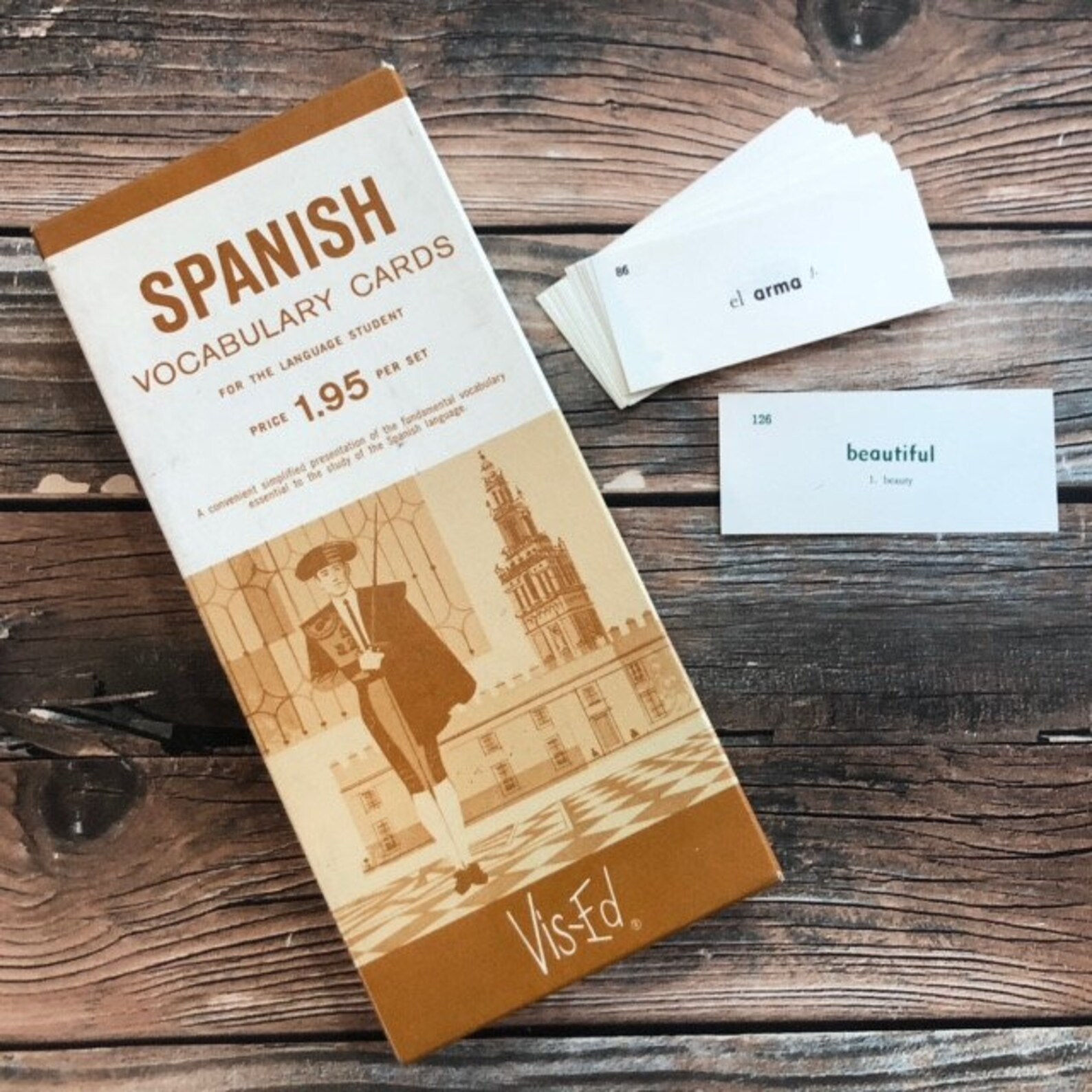 25 Vintage Spanish Vocabulary Cards For junk journals art Etsy