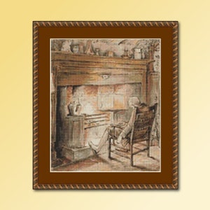 Patrón de punto de cruz de El sastre de Gloucester, Beatrix Potter, descarga digital instantánea, gráfico imprimible, &#39;El sastre en el hogar&#39; (BP051)