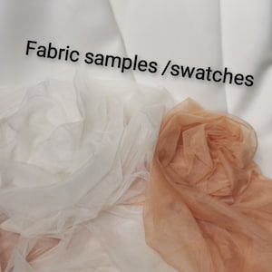 Fabrics samples / swatches, Glitter tulle, Peaarls tulle, Ivory tulle, White tulle, veil tulle, detachable train tulle