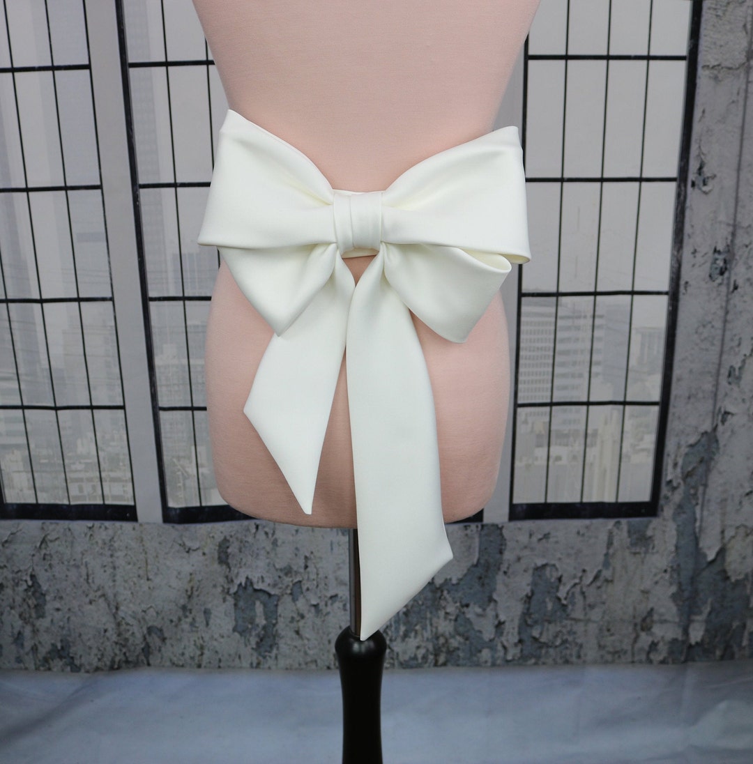 Detachable Wedding Dress Bow, Bow With Sash, Wedding Bow, Bridal Bow