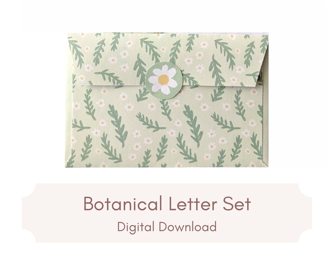 Botanical Letter Set Printable - Etsy