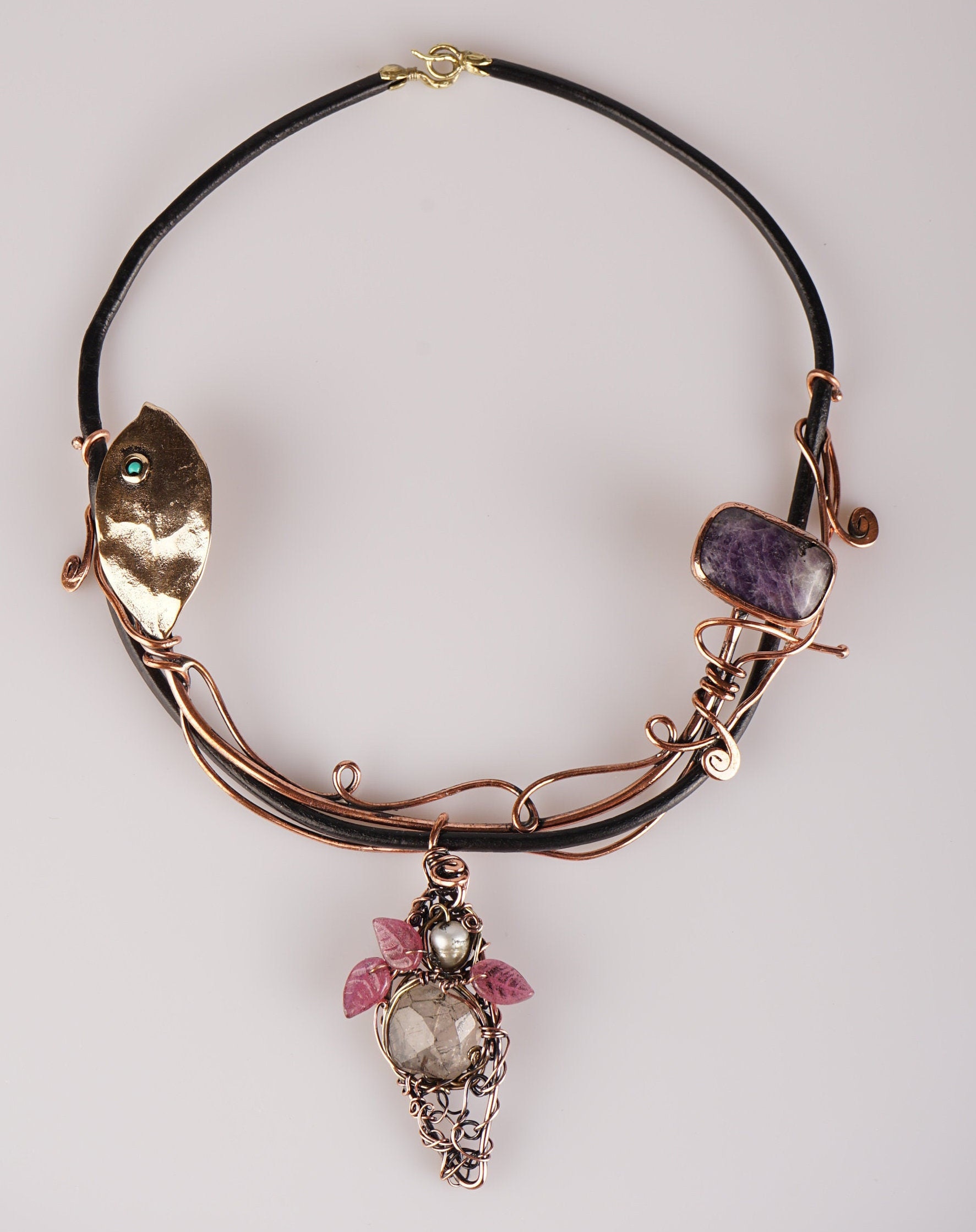 Copper Necklace/Unique Copper Art Jewelry/Copper Collar Etsy