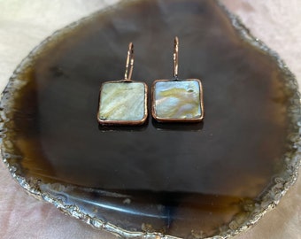 Pearl Earrings Copper/Pearl Earrings /Copper Earrings /Earrings /Gift Earrings /Mother Earrings