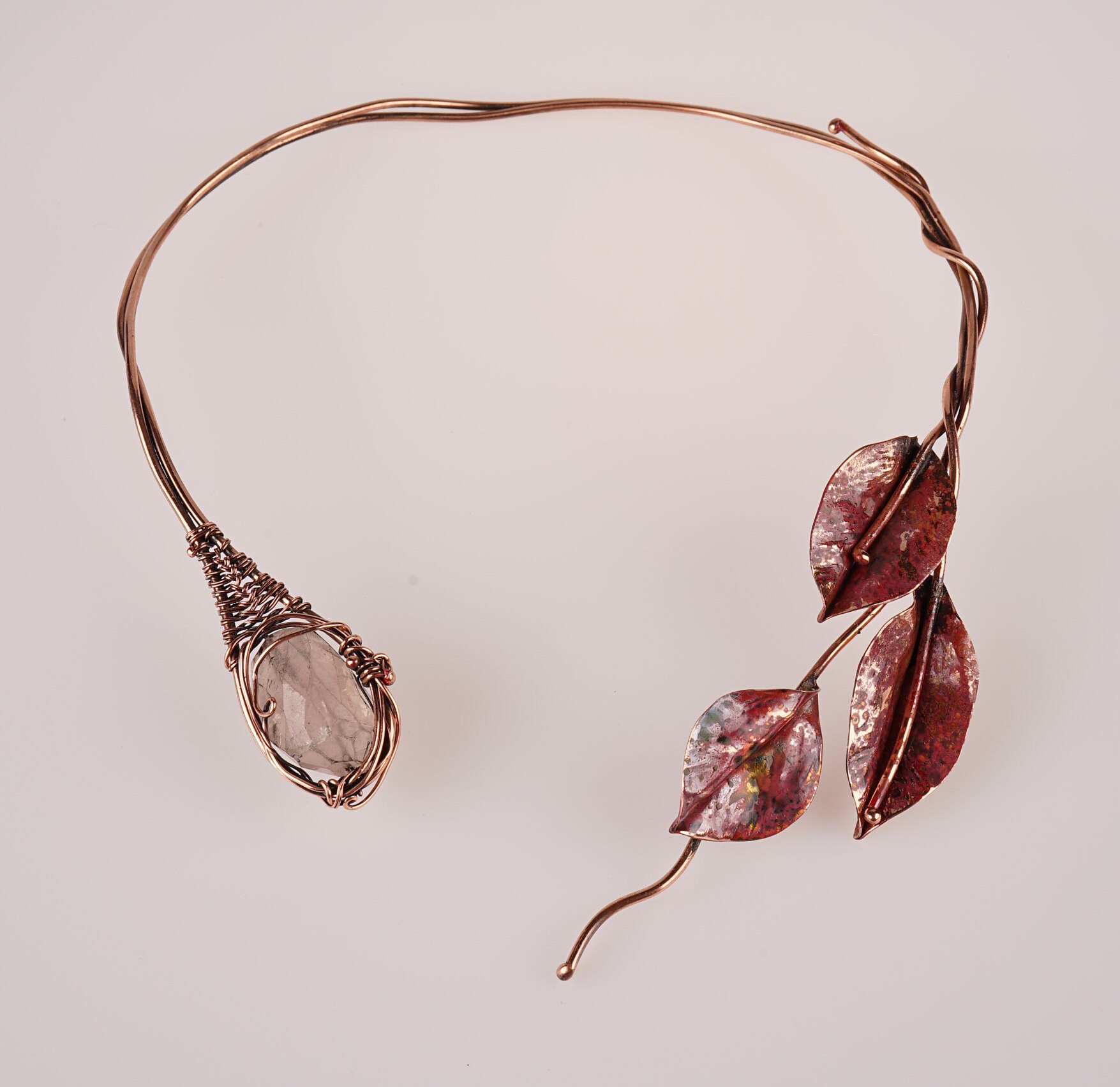 Copper Leaf Necklace/handmade Copper Necklace/copper Collar Necklace