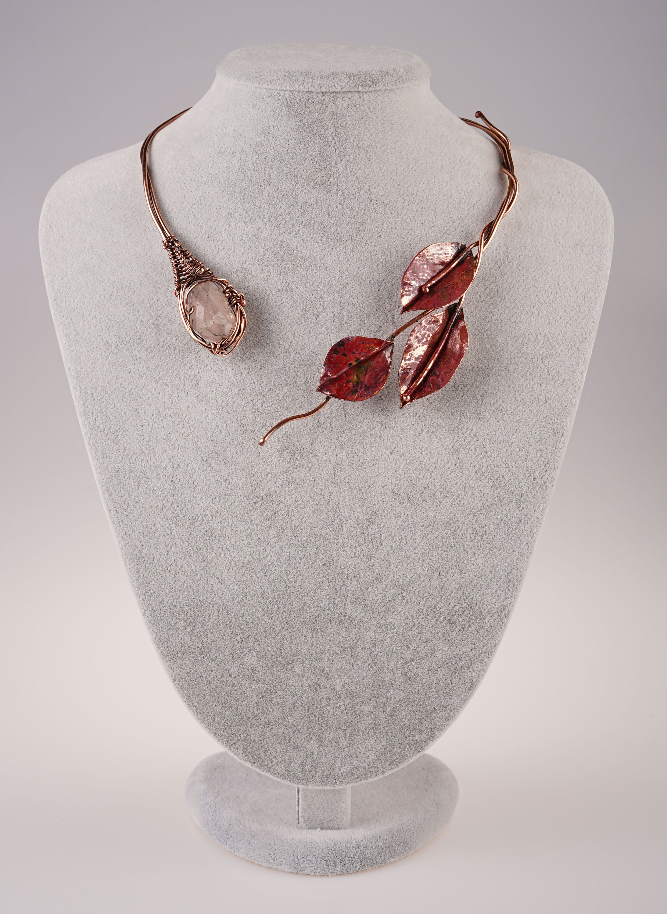 Copper Leaf Necklace/handmade Copper Necklace/copper Collar Necklace