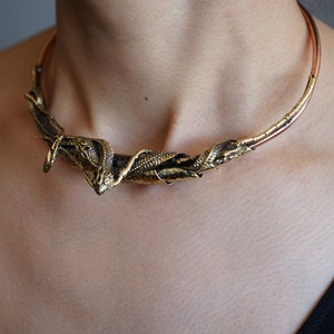 Snake Necklace/Wire Snake Choker/Copper Snake Collar Necklace/Handmade Snake Choker/Wire Wrap Necklace/Brass Collar Necklace/Collar Jewelry