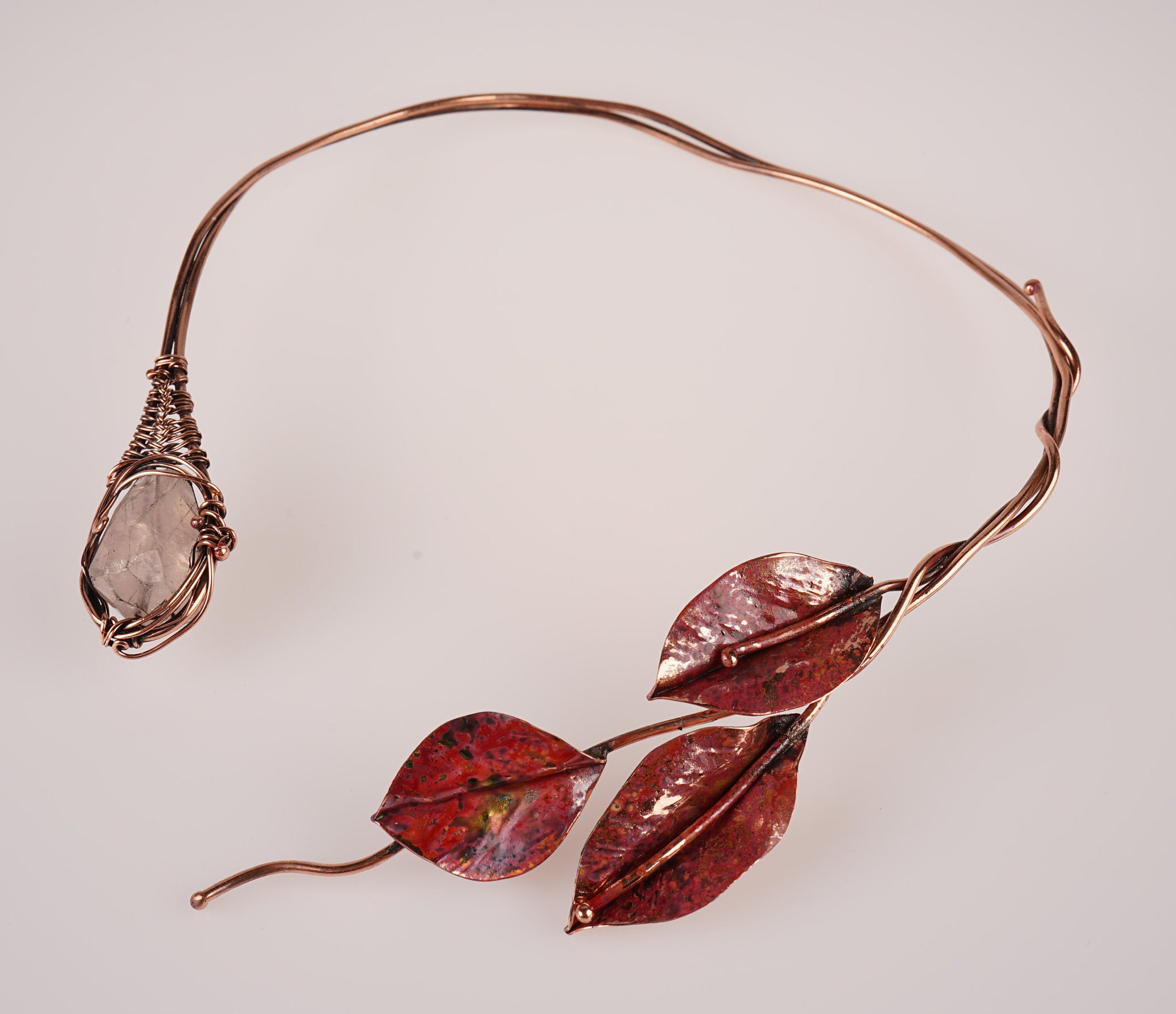 Copper Leaf Necklace/handmade Copper Necklace/copper Collar Necklace