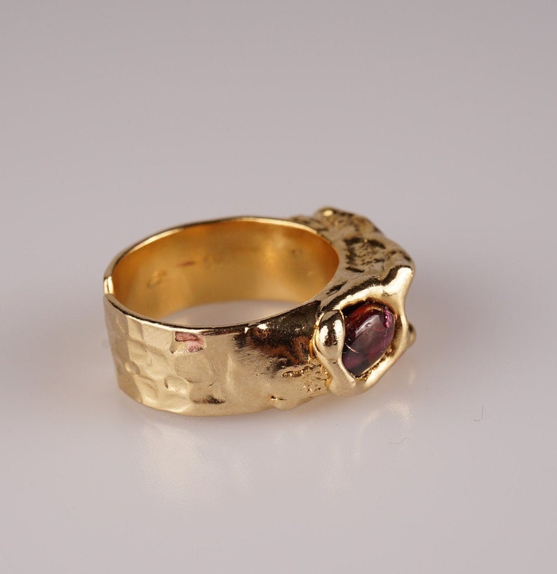 Pearl RingGold Plated Pearl RingHandmade Amethyts RingAmethyst RingLal Stone RingCuff Gold Plated RingGold Plated Woman RingGold Ring