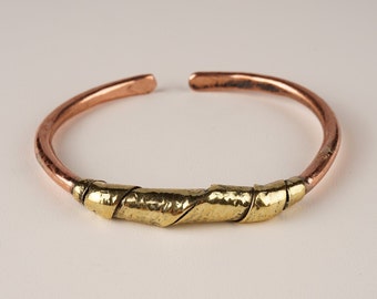 Copper Bracelet/Brass Wire Bracelet/Handmade Bracelet/Cuff Bracelet/Wire Wrap Bracelet/Unisex Jewelry/Handmade Jewelry/Solid Copper Bracelet