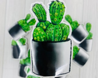 Potted Cactus Sticker: Waterproof Vinyl Decal for Plant Lovers