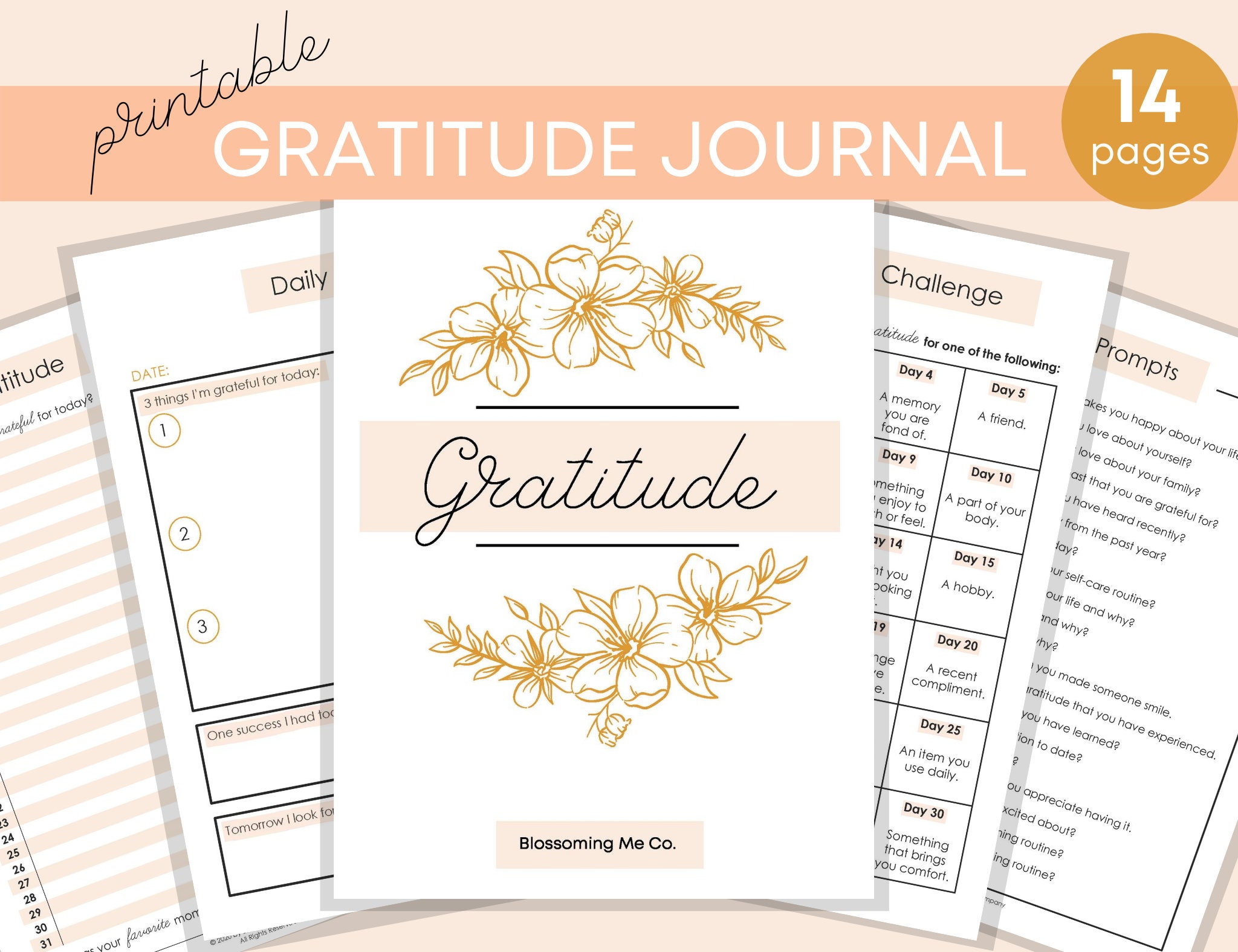 Gratitude Journal Weekly Gratitude Monthly Gratitude Daily | Etsy