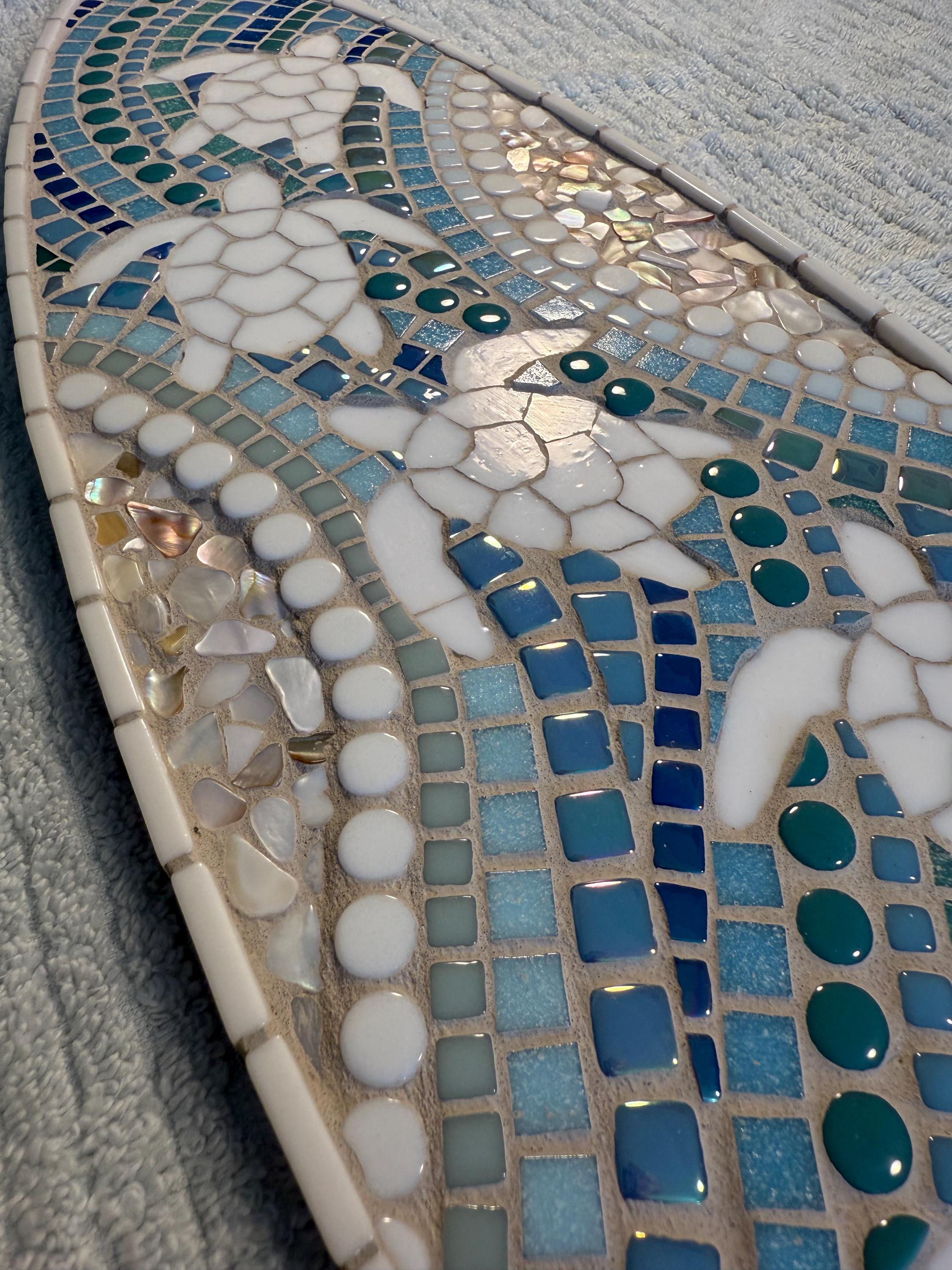 Colorful Sea Turtles Glass Mosaic Mural