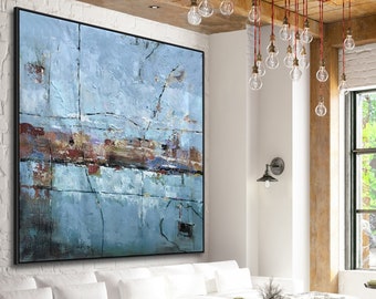 Framed Abstract Painting Original Large Abstract Textured Painting, Modern Oversize Canvas, Contemporary Wall Art Colorful Abstract Painting