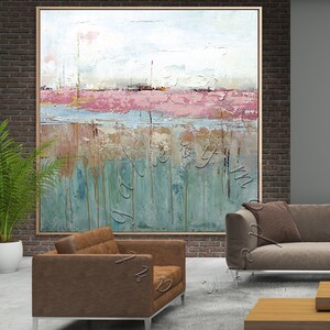 Extra Large Abstract Ocean Painting: Textured Modern Canvas Art