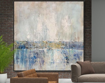 Large Abstract Painting Original Textured Canvas Painting, Framed Modern Oversize Canvas, Contemporary Wall Art, Soft Abstract Painting