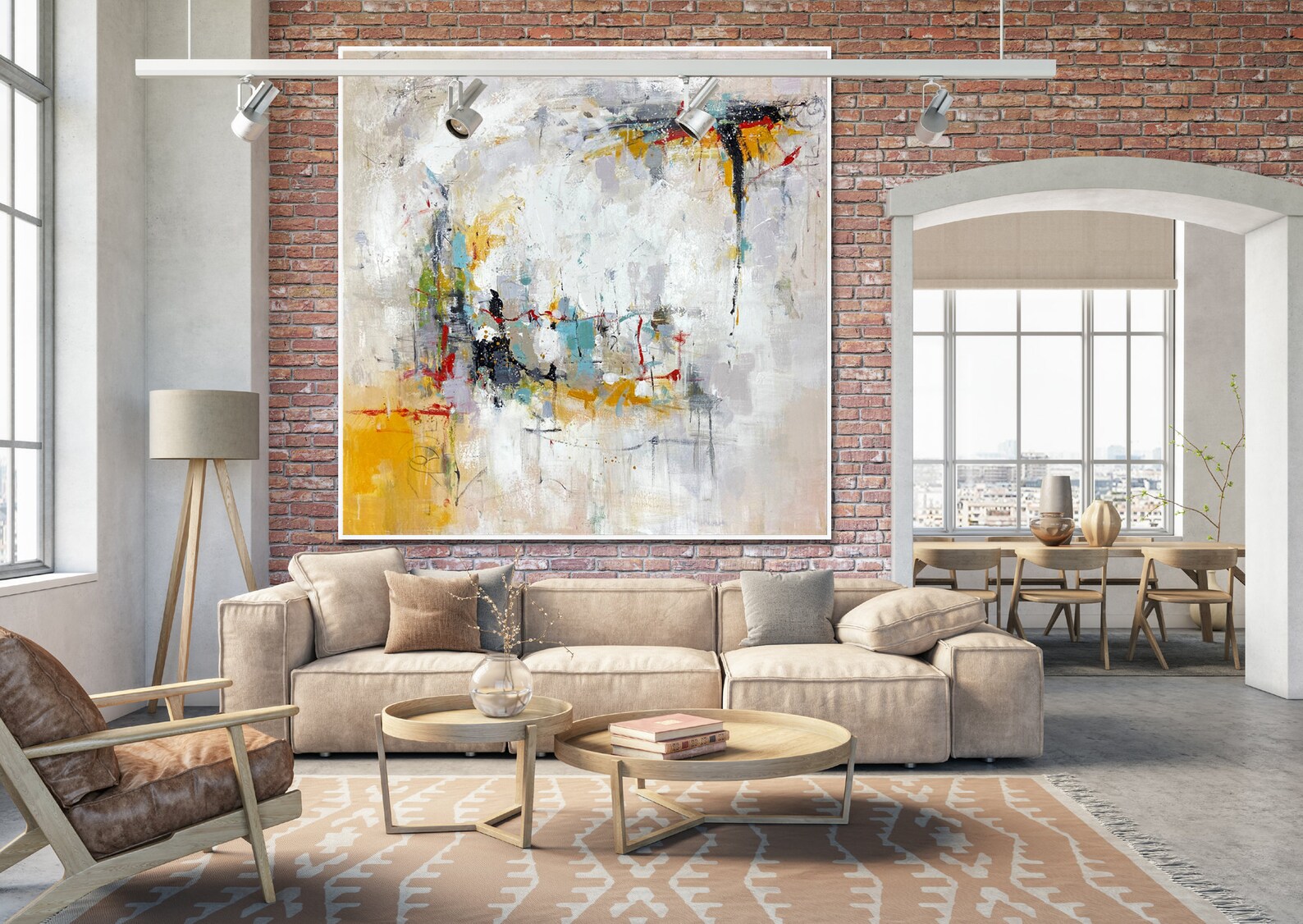 Framed Abstract Original Painting Large Abstract Cheerful Etsy