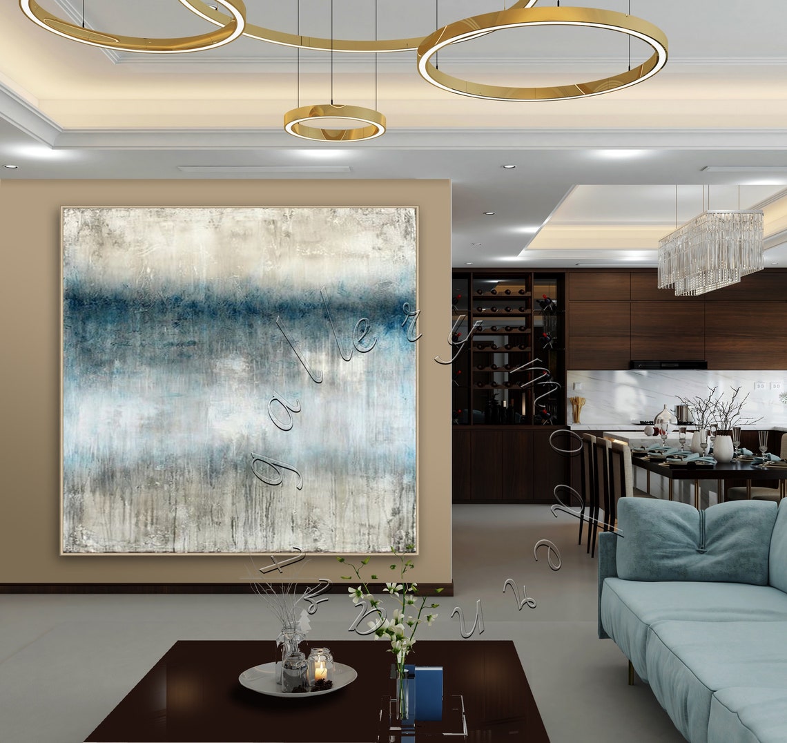 Large Original Abstract Painting Framed Modern Wall Art | Etsy