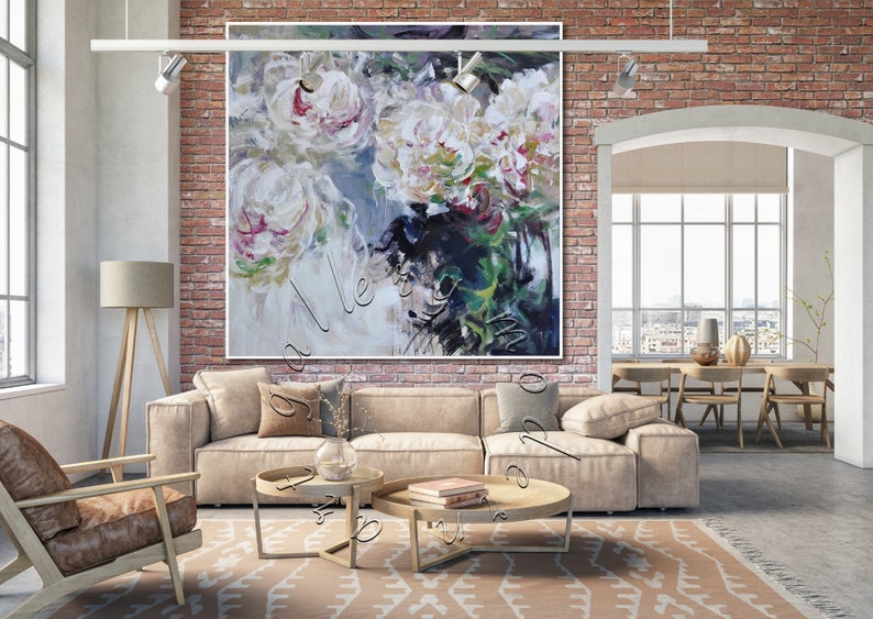 Ready to Ship Framed Abstract Painting Original Oversize Etsy