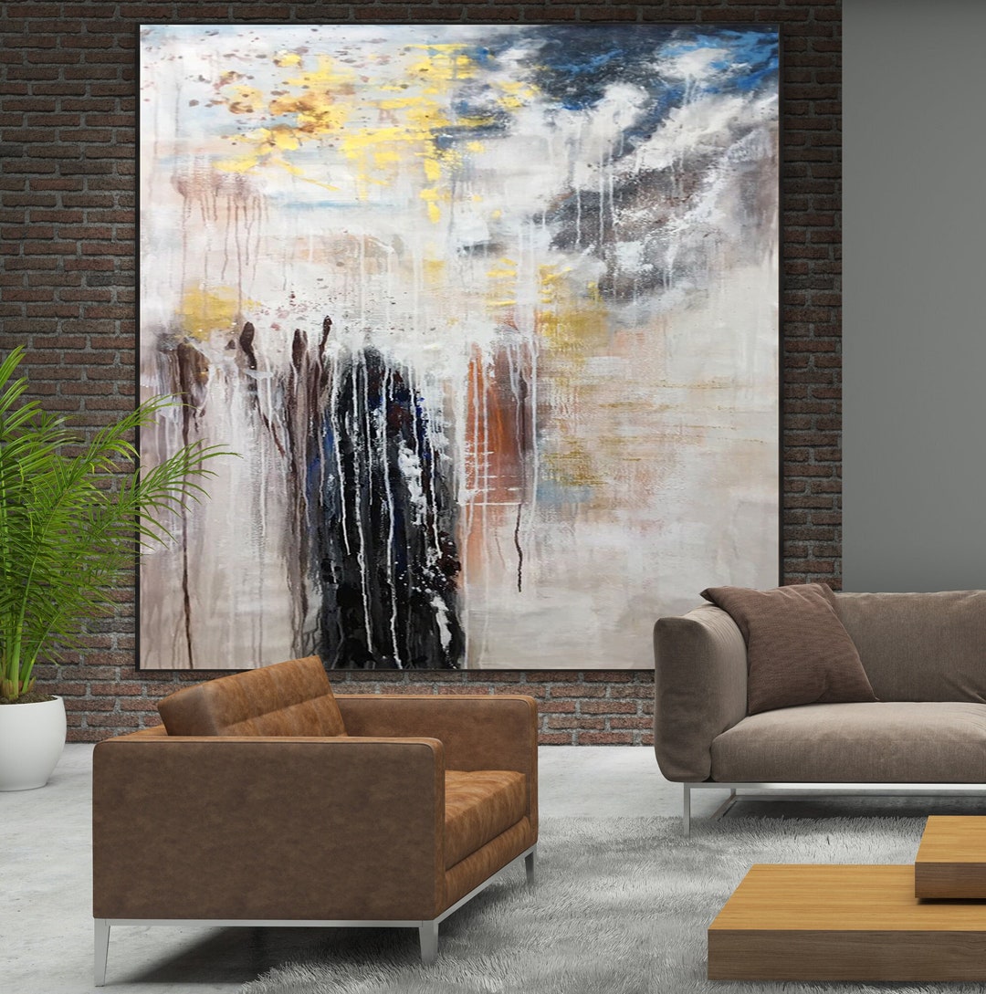Large Textured Abstract Painting: Modern Framed Canvas Wall Art - Etsy