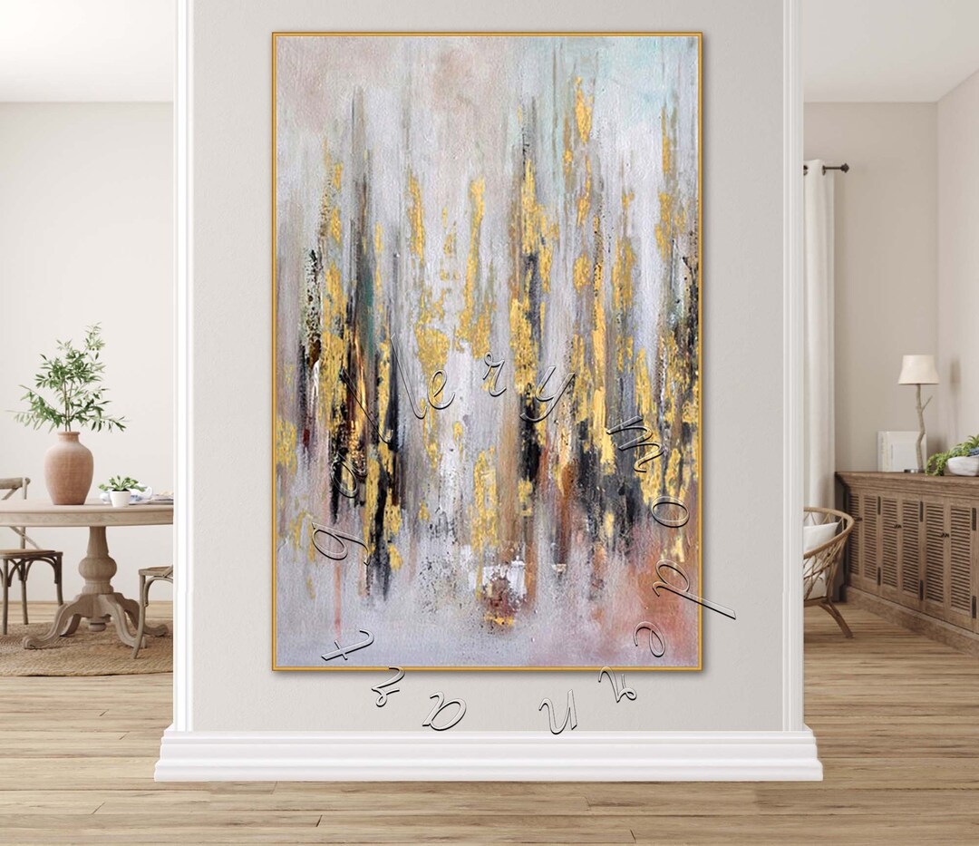 Original Gold Leaf Abstract Painting: Large Textured Canvas Art - Etsy
