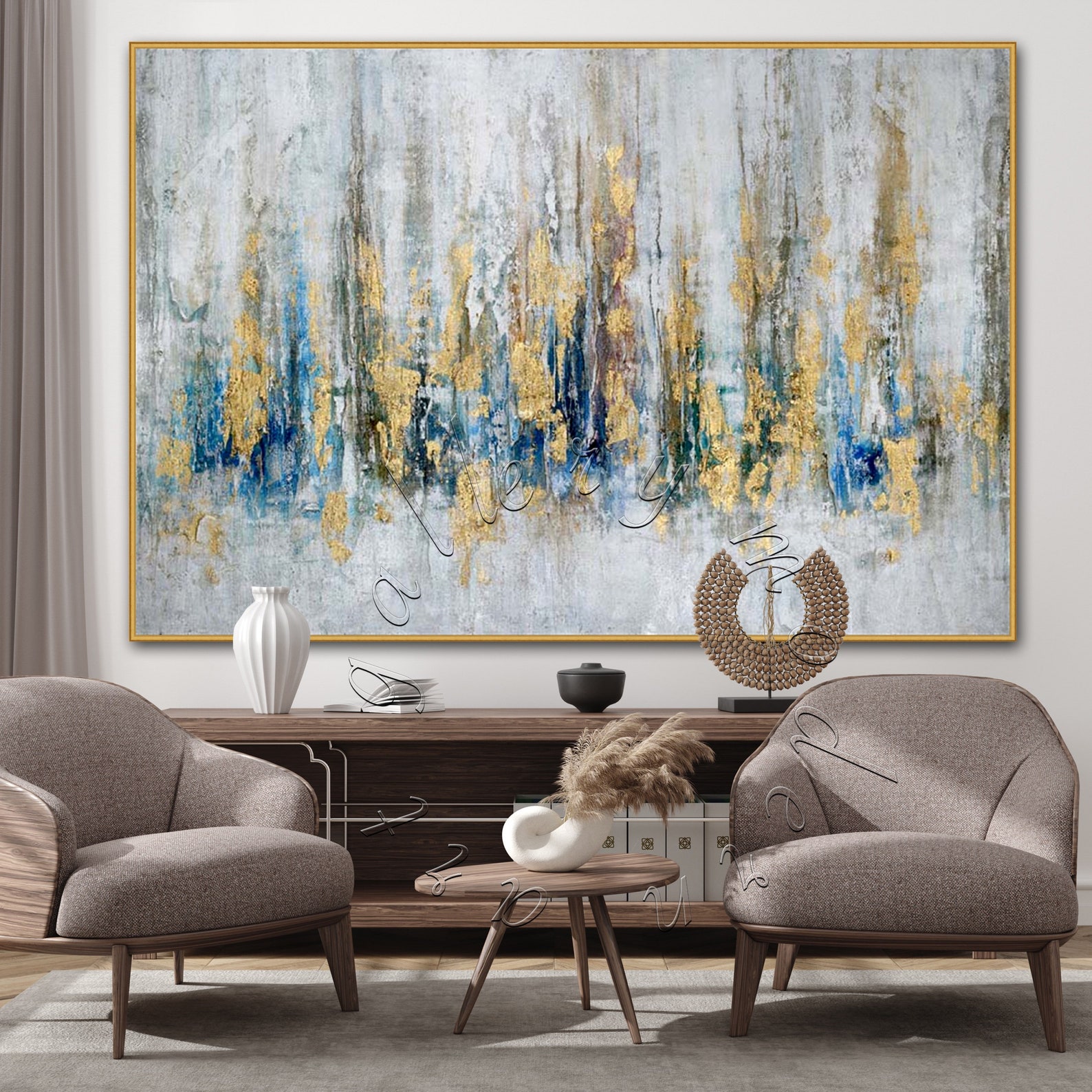 54x54 Ready to Ship Framed Abstract Painting Etsy