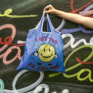 Fun Reusable Shopping Bag |Eco Friendly Reusable Shopping Bag | Foldable Bag | Packable Grocery Bag | Reusable Shopping Tote | Grocery Tote