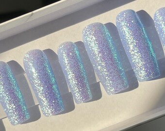 Baby Blue Nails Etsy
