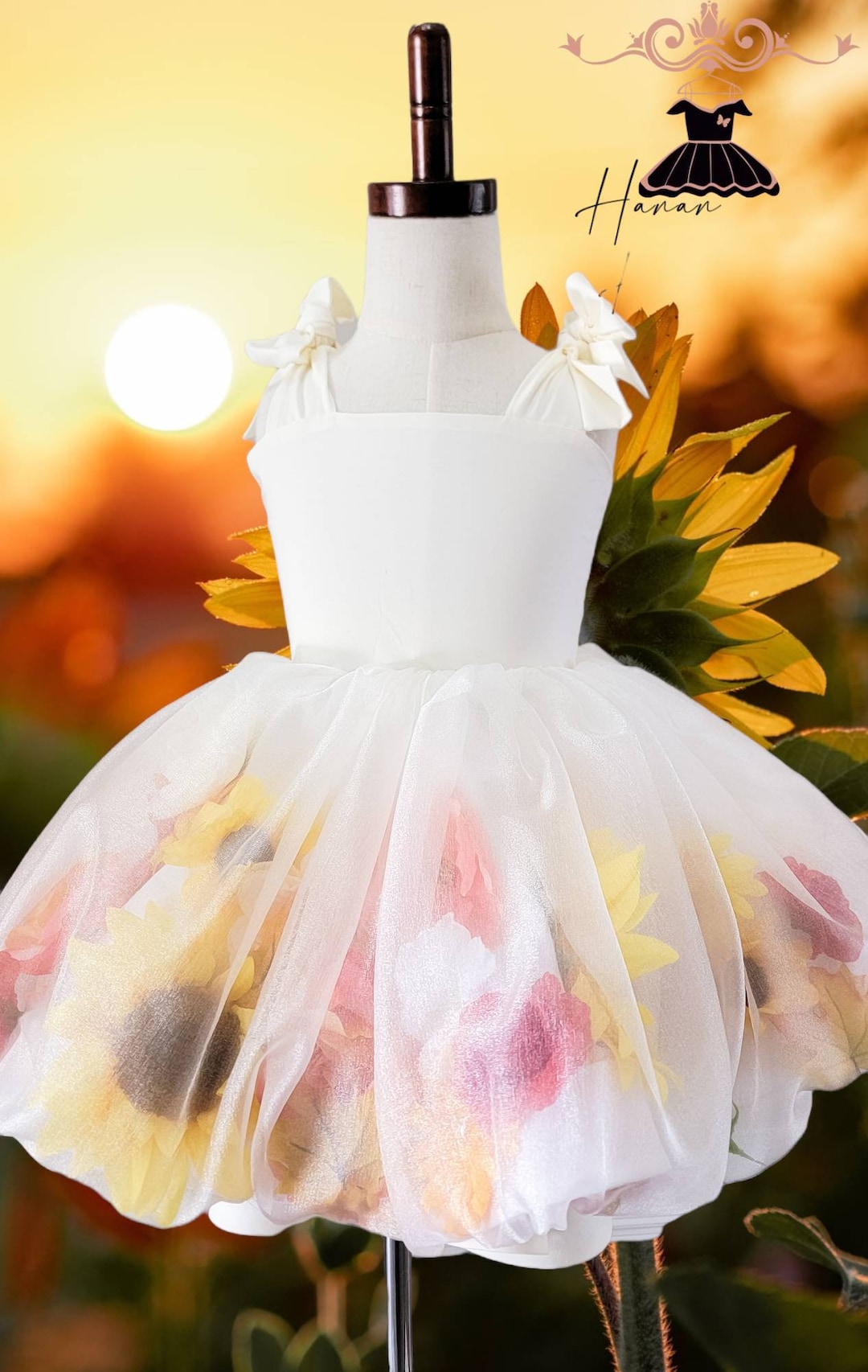 Sunflower Dress, Photography Dress, Fall Dress, Special Occasion Dress