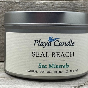 Seal Beach | soy candle | handmade soy candle | california | tin | essential oil candle | playa candle | scented candle | beach candle
