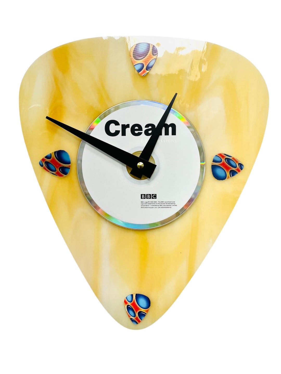 Cream Art Glass CD Wall Clock - Etsy