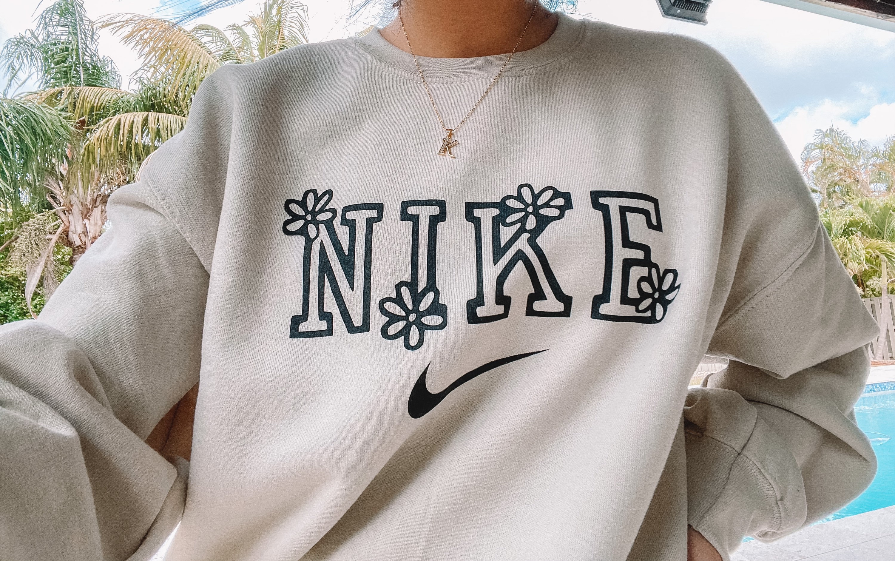 Flower Inspired Nike Crewneck/hoodie Etsy Canada