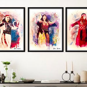 Print set abstract watercolor fine art print for your home wall art wall decor Palestine art