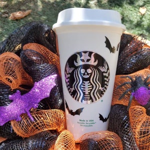 Starbucks Halloween Bats Reusable Hot Cup Personalized