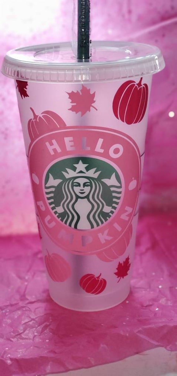 Pink Holographic Pumpkin Starbucks Tumbler