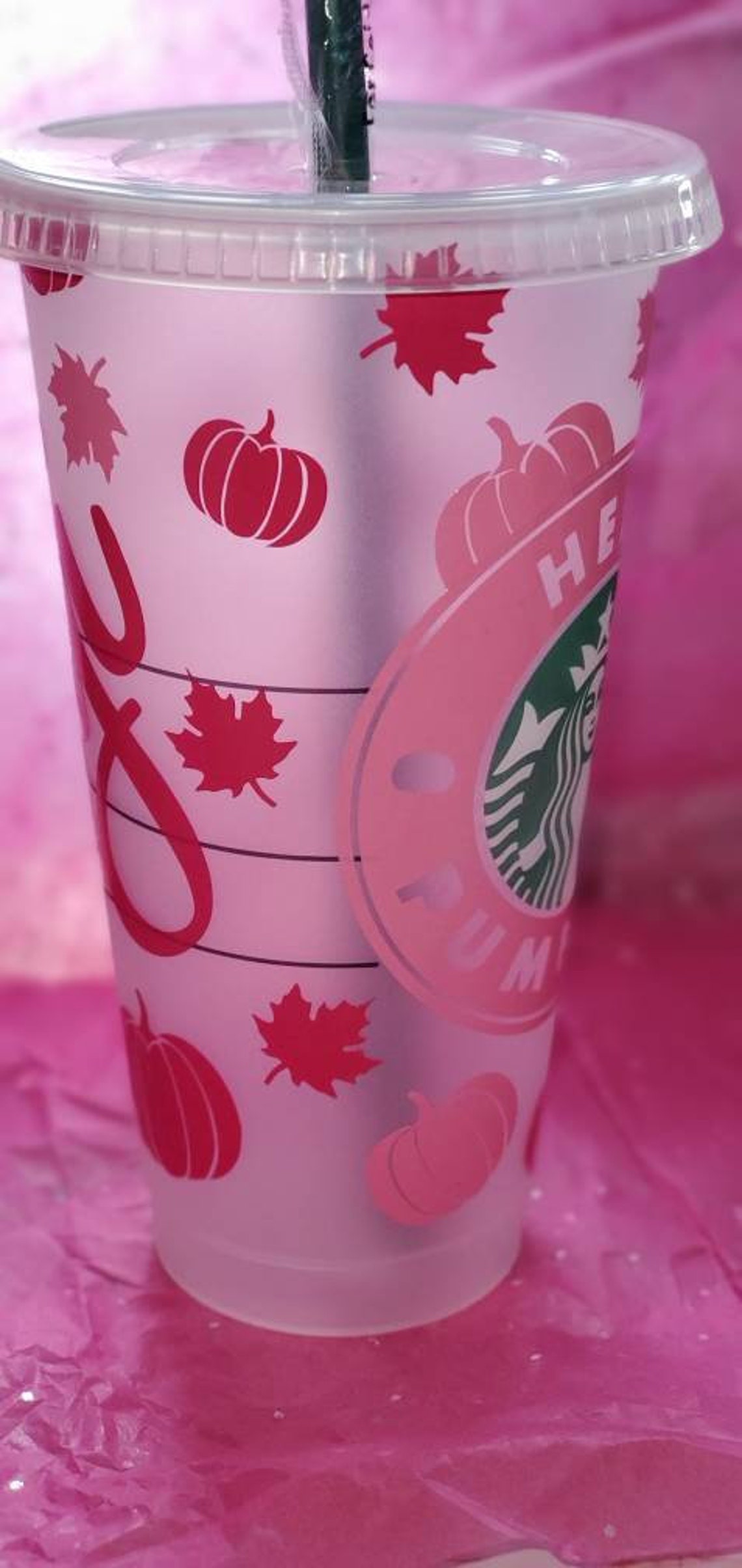 Starbucks Pink Pumpkin Cold Cup Personalized Etsy