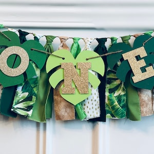 Safari High Chair Banner, Jungle High Chair Banner, Wild One High Chair Banner, Tropical High Chair Banner, Wild One Birthday Decor, Palms