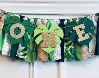 Safari High Chair Banner, Jungle High Chair Banner, Wild One High Chair Banner, Tropical High Chair Banner, Wild One Birthday Decor, Palms