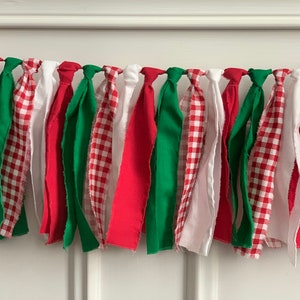 Italian/Pizza themed fringed fabric garland | Red/green/white fabric fringe banner | Italian birthday banner