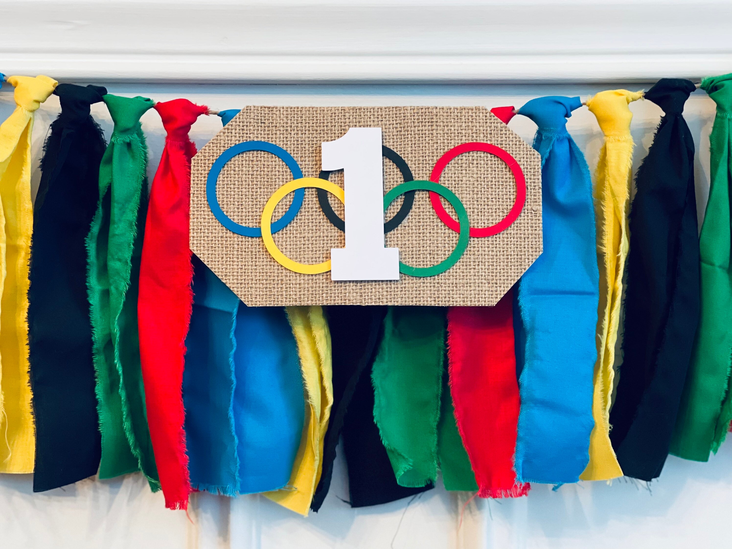 Olympic themed high chair banner, Olympic Rings Banner, Olympic theme…