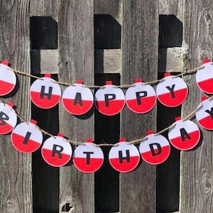 Happy Birthday Bobber Banner, Bobber Banner, Fishing Birthday Party, The Big One, Ofishally One banner, Ofishally One Birthday decorations