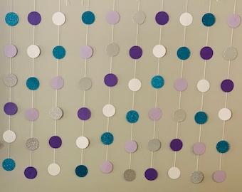 Hanging Garland | Frozen Inspired | Purple & Silver Garland | Hanging Dots