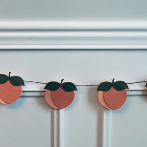 Peach Banner, Peach Felt Garland, Sweet as a Peach decor, One Sweet Peach birthday decor, One Little Peach Shower decor, Peach Birthday